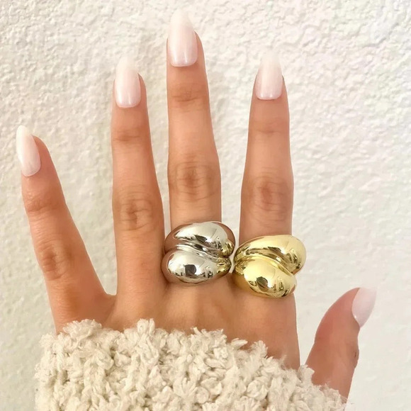 925 Sterling Silver Chunky Ring Thick Dome Ring Silver Statement Ring Bold Ring - Picture 3 of 8